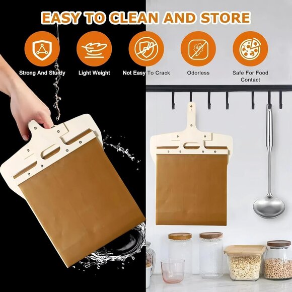 Sliding Pizza Peel Spatula Paddle Wooden Non-stick Shovel with Handle(1 Set) - Picture 8 of 10